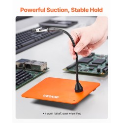 Kolvausasema magneettikiinnityksellä neljällä hanhenkaulavarsilla teräspohjalla liukumattomilla kumityynyillä