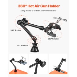 Juotosasema magneettinen kolmannenkäden teräspohjalla 3X suurennuksella LED-valaistuksella 4 taipuisaa vartta