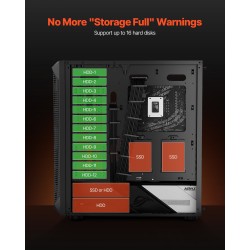 Miditornikotelo SPCC-teräs karkaistu lasipaneeli 4 x 120 mm tuulettimet ATX/M-ATX/ITX-yhteensopiva