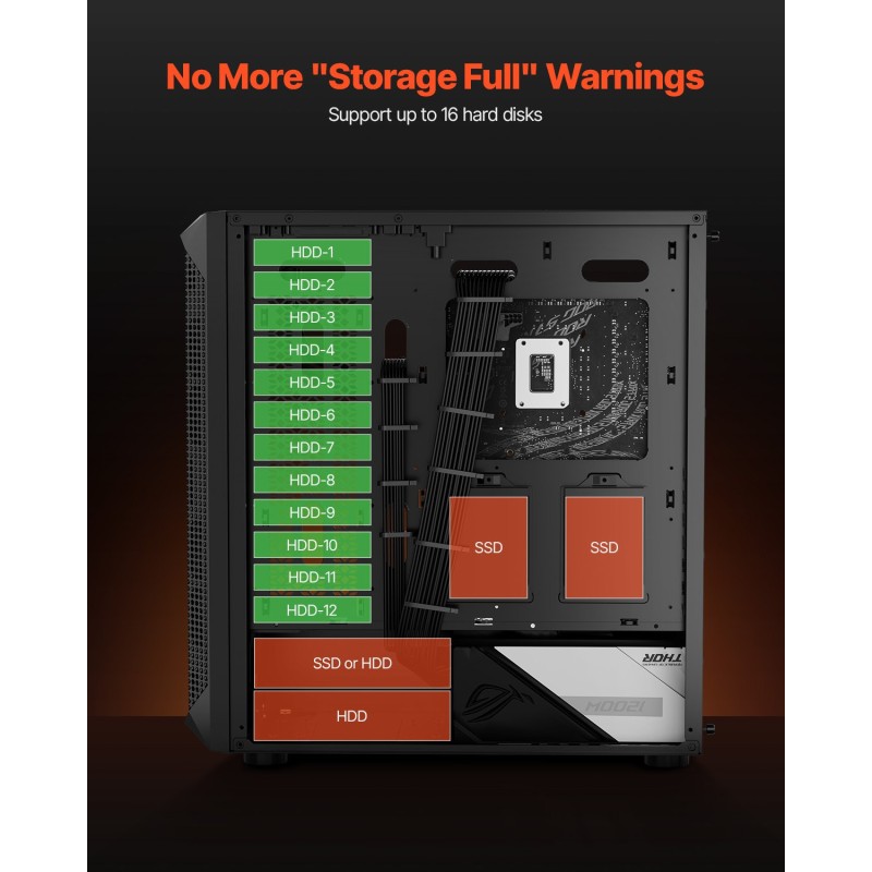 Miditornikotelo SPCC-teräs karkaistu lasipaneeli 4 x 120 mm tuulettimet ATX/M-ATX/ITX-yhteensopiva