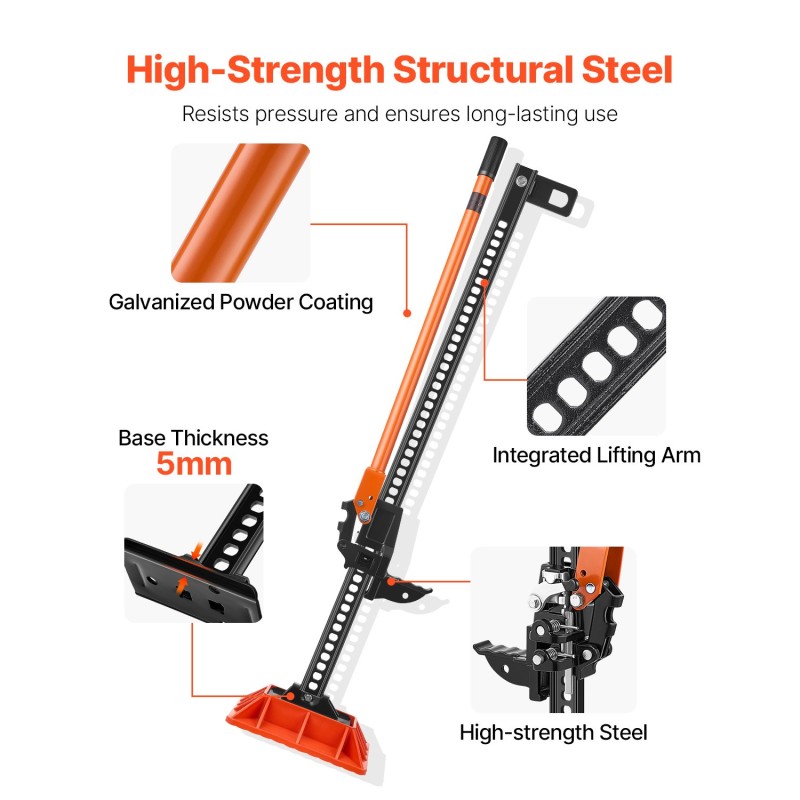 Maatilapukki rakenneteräs käsikäyttöinen 3175 kg maksimikuorma 130–1380 mm nostoalue