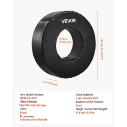 Jalkapallon taklausrengas PVC-päällysteinen korkeatiheyksinen sieni musta 1 kpl ulkokäyttöön