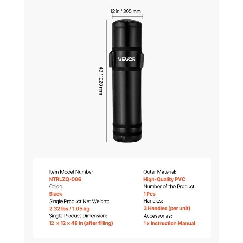 Harjoitusdummy PVC täytettävä 1200 mm musta yksi kappale jalkapalloon ja kamppailulajeihin