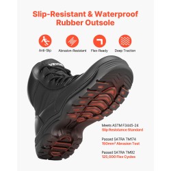 Miesten taktiset saappaat vedenpitävä hengittävä kumipohjalla musta koko 26,2 cm