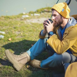 Miesten taktiset varsikengät 8 tuumaa vedenpitävällä kumipohjalla ja sivuvetoketjulla hengittävällä päällisellä