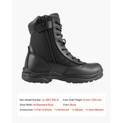 Miesten taktiset maiharit vedenpitävä hengittävä materiaali kumipohjalla sivuvetoketjulla 203 millimetrin varsi musta