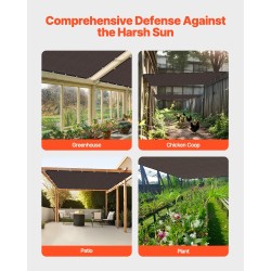 Varjokangas korkeatiheyksinen polyeteenikangas 140 g/m² 90% 3050 x 3660 mm ruskea