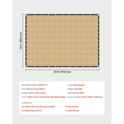 Varjokangas HDPE-kangas 160 g/m² 3,66 x 6,10 m 90% varjostus