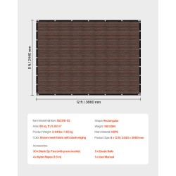 Varjokangas korkeatiheyksinen polyeteeni 140 g/m² 2440x3660 mm ruskea 90% varjostus ulkokäyttöön