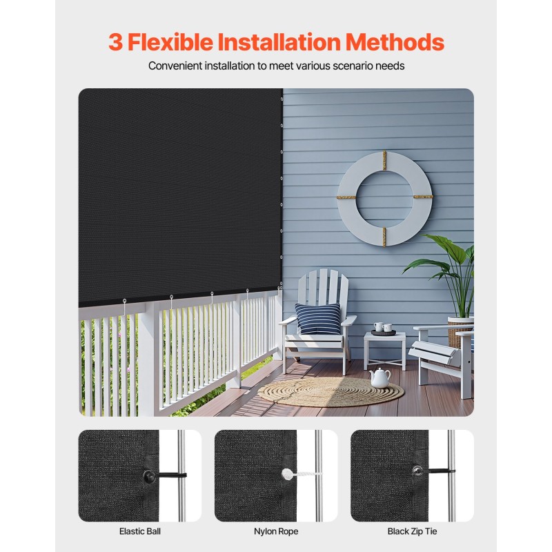 Varjokangas korkeatiheyksinen polyeteeni 140 g/m² 90% varjostus 3050 x 3050 mm musta