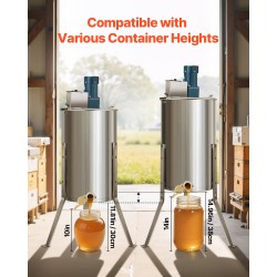 Sähkökäyttöinen hunajalinko 3 kehälle 201 ruostumatonta terästä 15 kg läpinäkyvällä kannella