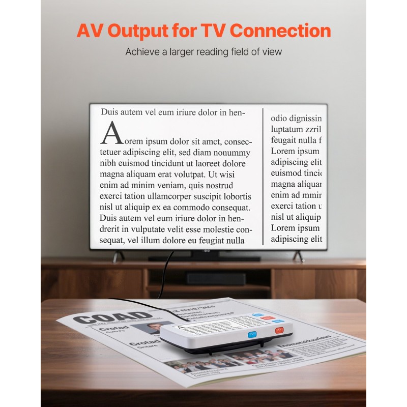 Kannettava digitaalinen suurennuslaite 5-tuumainen LCD-näyttö 4–32-kertainen suurennus 2500 mAh akku