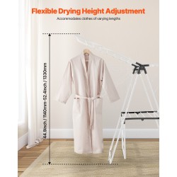 Taitettava 2-tasoinen pyykinkuivausteline rautaputkista ja PP-muovista 31 ripustustankoa 14 kg kantavuus