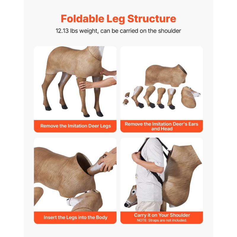 Peuranpatsas HDPE täysikokoinen taitettavat jalat metsästykseen ja pihalle