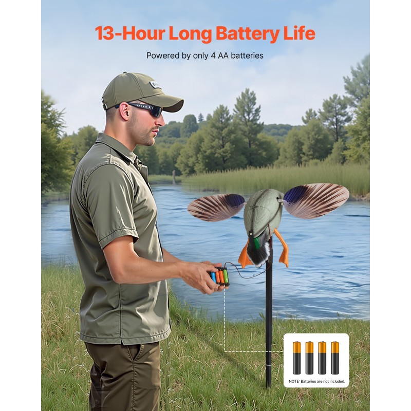 Sorsan houkutuslintu kestävä muovi koko 680×350×1460 mm 120 metrin infrapunakaukosäädin metsästykseen