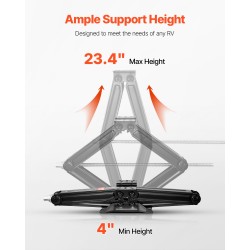 Asuntovaunun sakkanostinpari sähköpinnoitettu teräs 2948 kg 103–595 mm