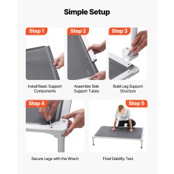 Korotettu koiranpeti suurille koirille alumiinirunkoinen verkkomateriaalilla sisä ja ulkokäyttöön