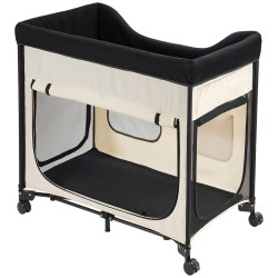 Korotettu taitettava lemmikkisänky L hiiliteräsrunko 600D Oxford-kangas hollantilainen sametti pyörillä 45kg kantavuus