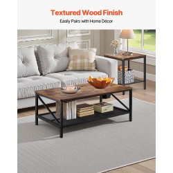 Sohvapöytäsarja 3-osainen vintage-henkinen metallijaloilla sohvapöytä 105 cm