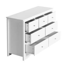 Lipasto lastulevy seitsemän laatikkoa vaalea puupinta moderni