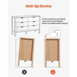 Lipasto 6 laatikkoa vaalea puunsävy MDF ja lastulevy olohuoneeseen