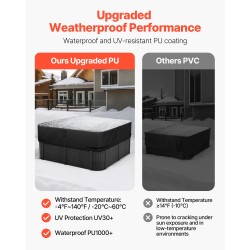 Kuumakylvyn suojus ulkokäyttöön 600D-kangas neliö 2285×2285×508 mm musta säänkestävä