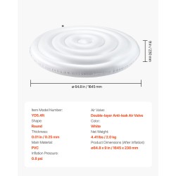 Ilmatäytteinen pyöreä porealtaan kansi PVC 1645 mm halkaisija 230 mm korkeus