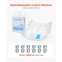 Teippikiinnitteiset aikuisvaipat koko XL 40 kpl 2800 ml imukyky