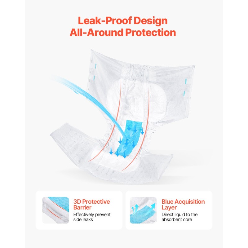 Teippikiinnitteiset aikuisvaipat koko XL 40 kpl 2800 ml imukyky