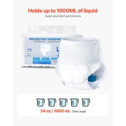 Vetovaipat aikuisille koko L 64 kpl imukyky 1000 ml