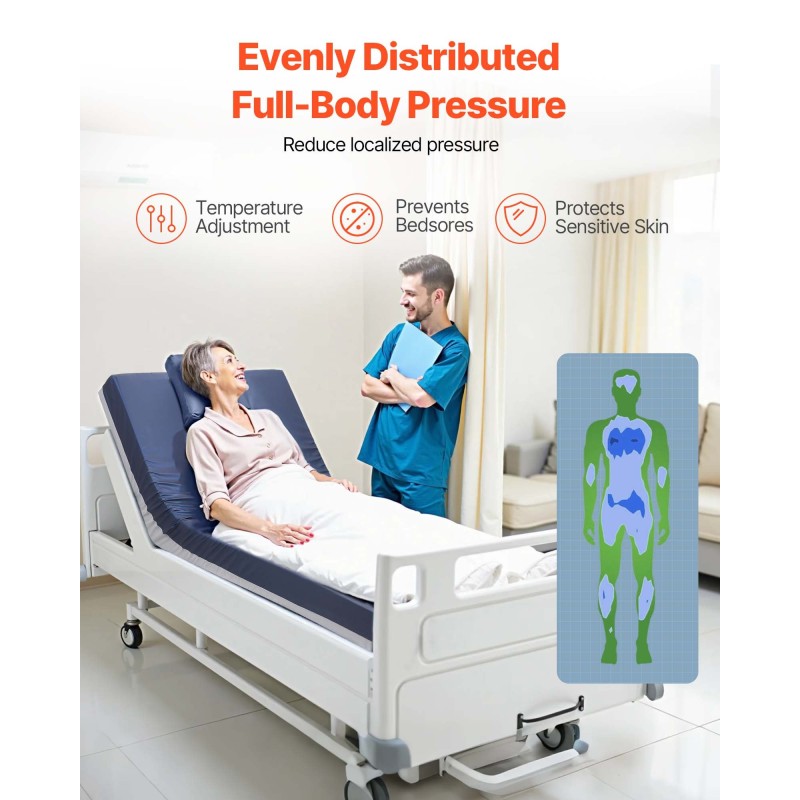 Hoitopatja kaksikerroksinen vaahtomuovi polyuretaanipäällinen pitkäaikaishoitoon 2030×1067×153 mm