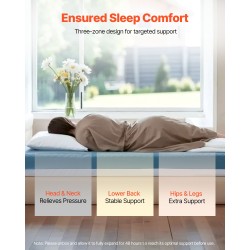 Sairaalasängyn kaksikerroksinen kolmivyöhykkeinen vaahtomuovipatja 203×91×15 cm pitkäaikaishoitoon vedenpitävällä päällisellä