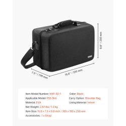 EVA-kantolaukku PS5 Slim konsolille musta samettivuori olkahihnalla