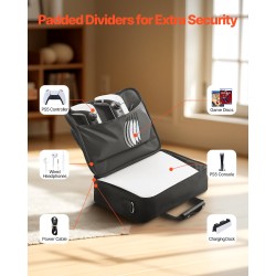 Kantolaukku PS5 ja PS5 Slim konsoleille nailon vedenkestävä musta