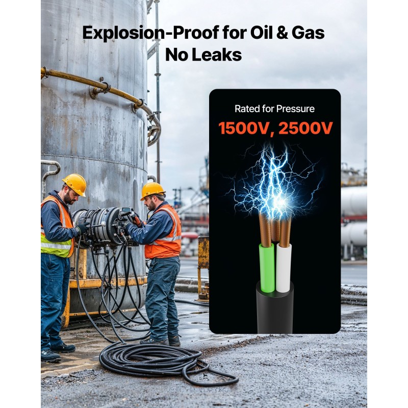 Sähkökaapeli CPE-kumieristeinen happivapaa kuparijohdin 16 mm² 3-johtiminen 7,62 m 600 V