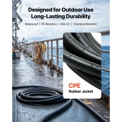 Sähkökaapeli CPE-kumieriste 10AWG 6 mm² 15,24 m hapeton kupari 600 VAC