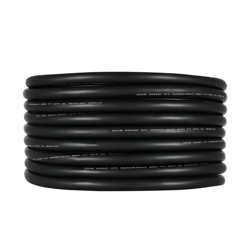 Sähkökaapeli CPE-kumieriste 10AWG 6 mm² 15,24 m hapeton kupari 600 VAC