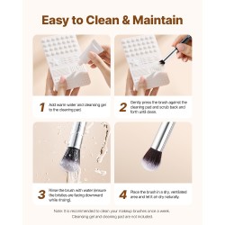 Meikkisivellinsetti 15-osainen synteettisillä harjaksilla puuvarsilla alumiinisilla holkeilla kasvoille silmille kulmille