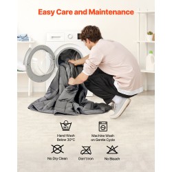 Painopeitto harjattu polyesteri king-kokoinen lasihelmillä täytetty 9,2 kg harmaa