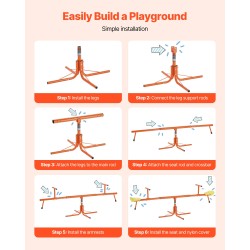 Keinulauta kaksipaikkainen hiiliteräs ja PE-muovi 360 asteen pulverimaalattu kolmesta vuodesta alkaen