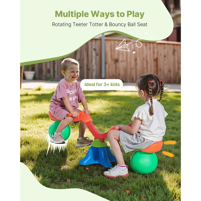 Muovinen kaksipaikkainen keinulauta 360 asteen pyörivällä toiminnolla ilmatäytteiset istuimet