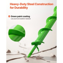 Spiraaliporanterä 40 × 800 mm teräs 20 mm adapterilla yksikierteinen istutukseen