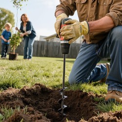 Spiraaliporanterä teräs 40 mm 420 mm 8 mm varsi istutukseen