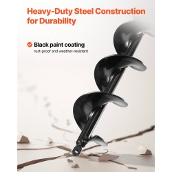 Maaporanterä spiraalimallinen 80 x 600 mm Q235 teräs 3/8 tuuman kuusiokoloistukkaan