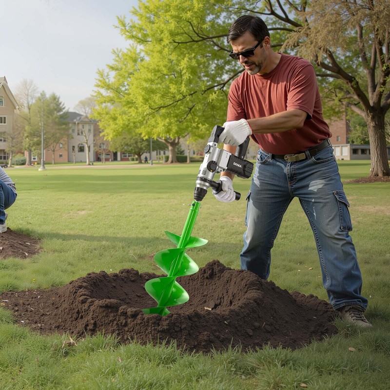Istutusporanterä Q235-teräs halkaisija 200 mm pituus 790 mm sopii 20 mm karaan