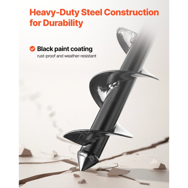 Maaporanterä teräs 80 x 300 mm istutukseen 3/8 tuuman kuusiokoloistukalle