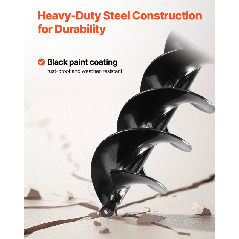 Kierreporanterä Q235-teräs 80 x 410 mm 14 mm varsi istutukseen