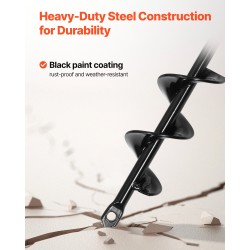 Spiraaliterä istutukseen Q235-teräs 40 x 220 mm 8 mm varsi 3/8 kuusiokolo