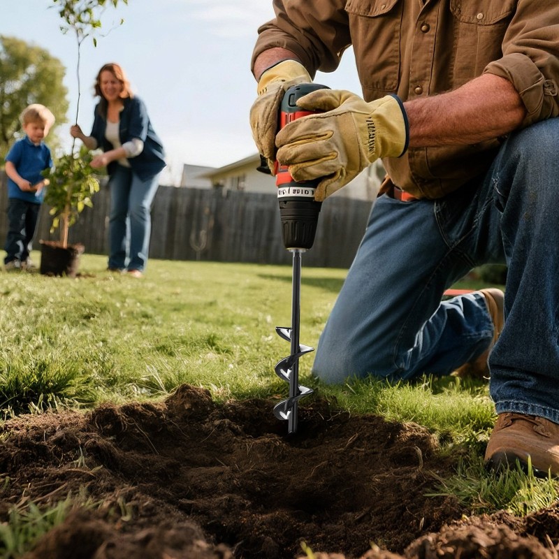 Spiraaliterä istutukseen Q235-teräs 40 x 220 mm 8 mm varsi 3/8 kuusiokolo