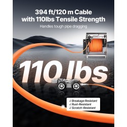 Putkitarkastusrobotti 120 m kaapelilla 300–1500 mm putkille 2 megapikselin kameroilla